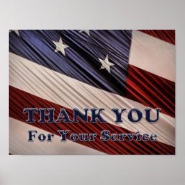 USA Military Veterans Patriotic Flag Vielen Dank Poster