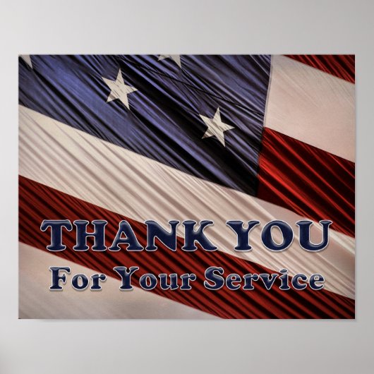 USA Military Veterans Patriotic Flag Vielen Dank Poster (Vorne)