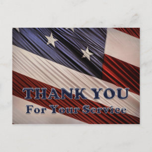 USA Military Veterans Patriotic Flag Vielen Dank Postkarte