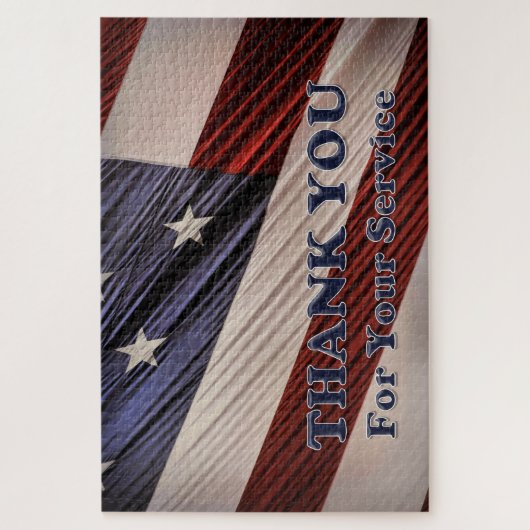 USA Military Veterans Patriotic Flag Vielen Dank Puzzle (Vertikal)