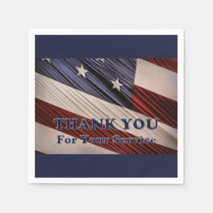 USA Military Veterans Patriotic Flag Vielen Dank Serviette