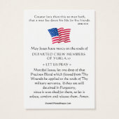 USA Military Yukla 27 Memorial Prayer Cards (Rückseite)