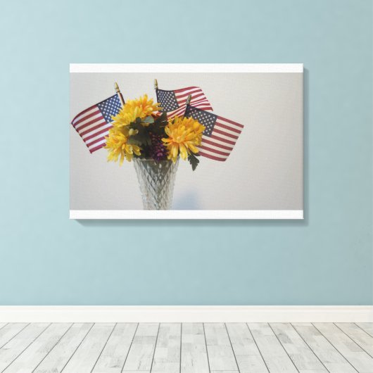 USA Mini-Flaggen Leinwanddruck (Insitu (Holzboden))