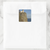 USA, Minnesota Split Rock Lighthouse am See Quadratischer Aufkleber (Tasche)
