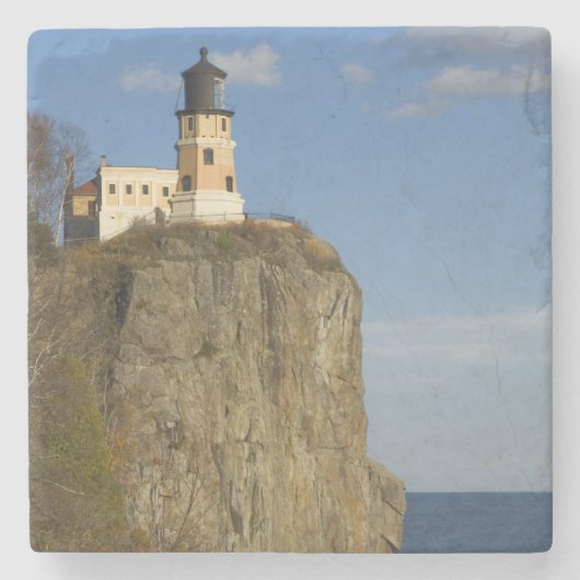 USA, Minnesota. Split Rock Lighthouse am See Steinuntersetzer (Vorderseite)