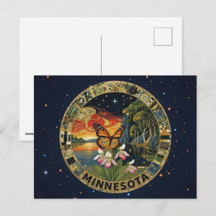 USA Minnesota Staatssymbole Postkarte