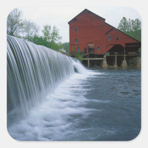 USA, Missouri, Ozark County, Rockbridge Mill Quadratischer Aufkleber
