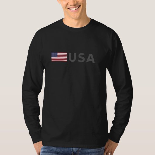 USA mit AMERICAN FLAG vor der Schriftart - US FLAG T-Shirt (Vorderseite)