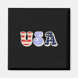USA mit amerikanischer Fahne für Teen Girls Women Magnet