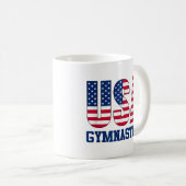USA mit amerikanischer Flagge Gymnastik Sports Kaffeetasse (VorderseiteRechts)