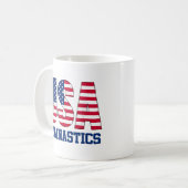 USA mit amerikanischer Flagge Gymnastik Sports Kaffeetasse (Vorderseite Links)