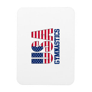 USA mit amerikanischer Flagge Gymnastik Sports Magnet