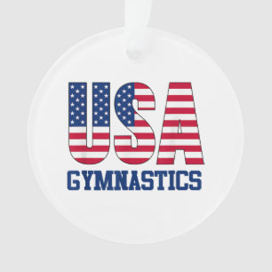 USA mit amerikanischer Flagge Gymnastik Sports Ornament