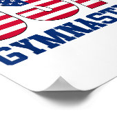 USA mit amerikanischer Flagge Gymnastik Sports Poster (Ecke)
