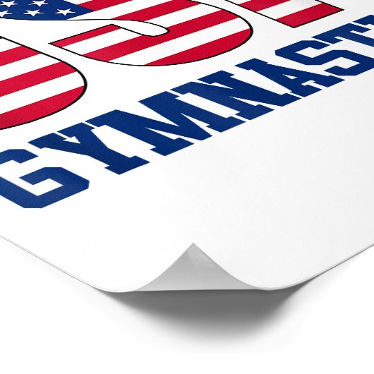 USA mit amerikanischer Flagge Gymnastik Sports Poster (Ecke)