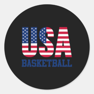 Usa mit amerikanischer Flagge Sketll Sport Frauen  Runder Aufkleber