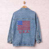 USA mit Blue and Red Stars Patriotic Jeansjacke (Hangar)