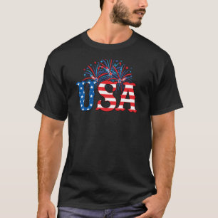 USA mit Feuerwerk-T - Shirt