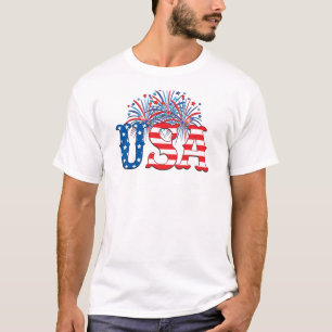 USA mit Feuerwerk T-Shirt