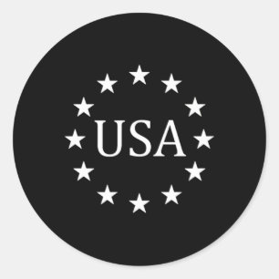 USA mit Sternen Patriotisch Runder Aufkleber