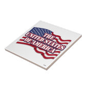 USA mit US-Flagge Fliese (Seite)