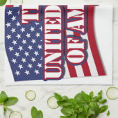 USA mit US-Flagge Geschirrtuch (Gefaltet)
