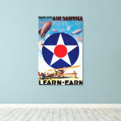 USA - Mitglied des Air Service Learn-Earn Leinwanddruck (Insitu (Holzboden))