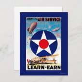 USA - Mitglied des Air Service Learn-Earn Postkarte (Vorne/Hinten)