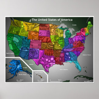USA Monsters Poster