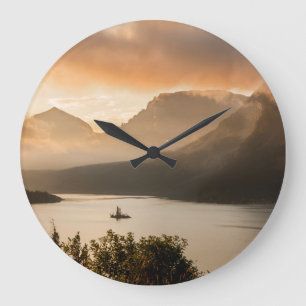 USA, Montana, Glacier-Nationalpark. Sonnenaufgang Große Wanduhr