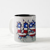 USA Mug, 4th of July Mug, Independence Day Zweifarbige Tasse (Vorderseite Links)