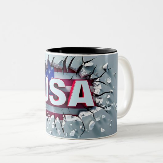 USA Mug, 4th of July Mug, Independence Day Zweifarbige Tasse (VorderseiteRechts)