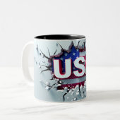 USA Mug, 4th of July Mug, Independence Day Zweifarbige Tasse (Vorderseite Links)
