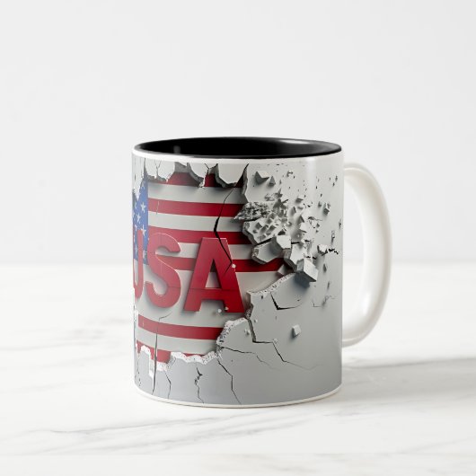 USA Mug, 4th of July Mug, Independence Day Zweifarbige Tasse (VorderseiteRechts)