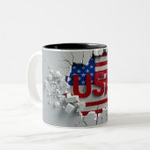 USA Mug, 4th of July Mug, Independence Day Zweifarbige Tasse (Vorderseite Links)