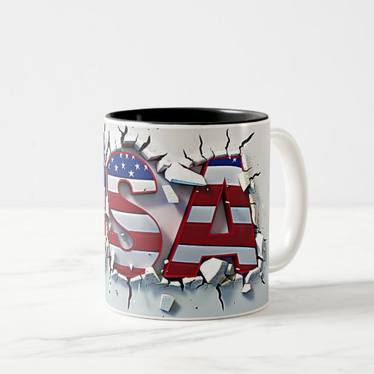 USA Mug, 4th of July Mug, Independence Day Zweifarbige Tasse (VorderseiteRechts)