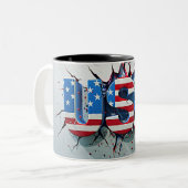 USA Mug, 4th of July Mug, Independence Day Zweifarbige Tasse (Vorderseite Links)