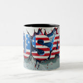 USA Mug, 4th of July Mug, Independence Day Zweifarbige Tasse (Mittel)