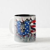 USA Mug, 4th of July Mug, Independence Day Zweifarbige Tasse (Vorderseite Links)