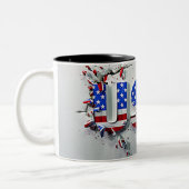 USA Mug, 4th of July Mug, Independence Day Zweifarbige Tasse (Links)