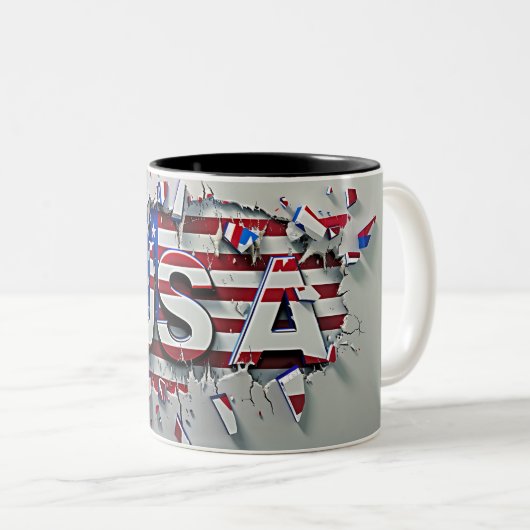 USA Mug, 4th of July Mug, Independence Day Zweifarbige Tasse (VorderseiteRechts)