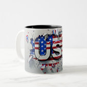 USA Mug, 4th of July Mug, Independence Day Zweifarbige Tasse (Vorderseite Links)