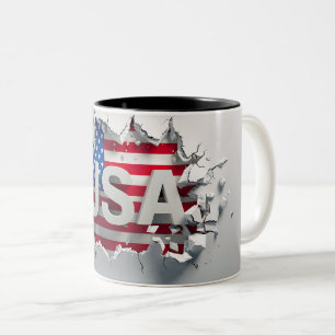 USA Mug, 4th of July Mug, Independence Day Zweifarbige Tasse