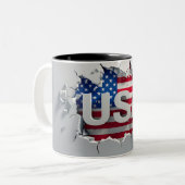 USA Mug, 4th of July Mug, Independence Day Zweifarbige Tasse (Vorderseite Links)