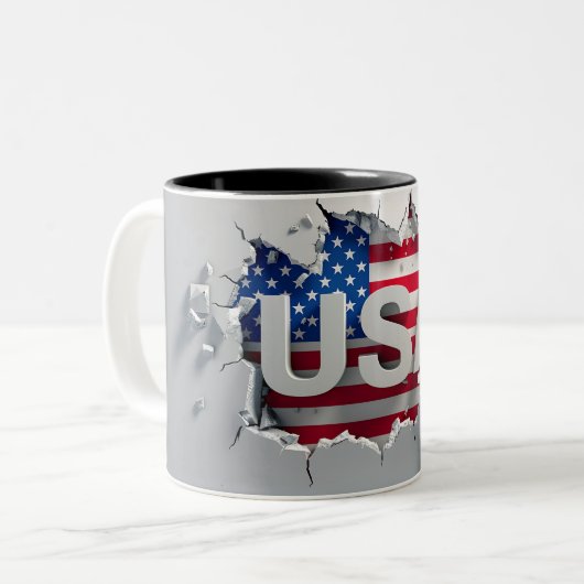 USA Mug, 4th of July Mug, Independence Day Zweifarbige Tasse (Vorderseite Links)