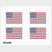 USA Multi Section Flag Muster Rechteckiger Aufkleber (Blatt)