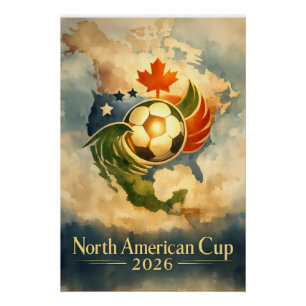 USA MX CA Fine Art Wandkunst Weltmeisterschaft  Poster
