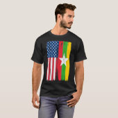 USA Myanmar Flag TShirt304 T-Shirt (Vorne ganz)