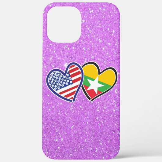 USA Myanmar Liebe Hearts Case-Mate iPhone Hülle (Rückseite)