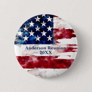 USA Nachname Name Benutzerdefinierte Flaggenfarben Button
